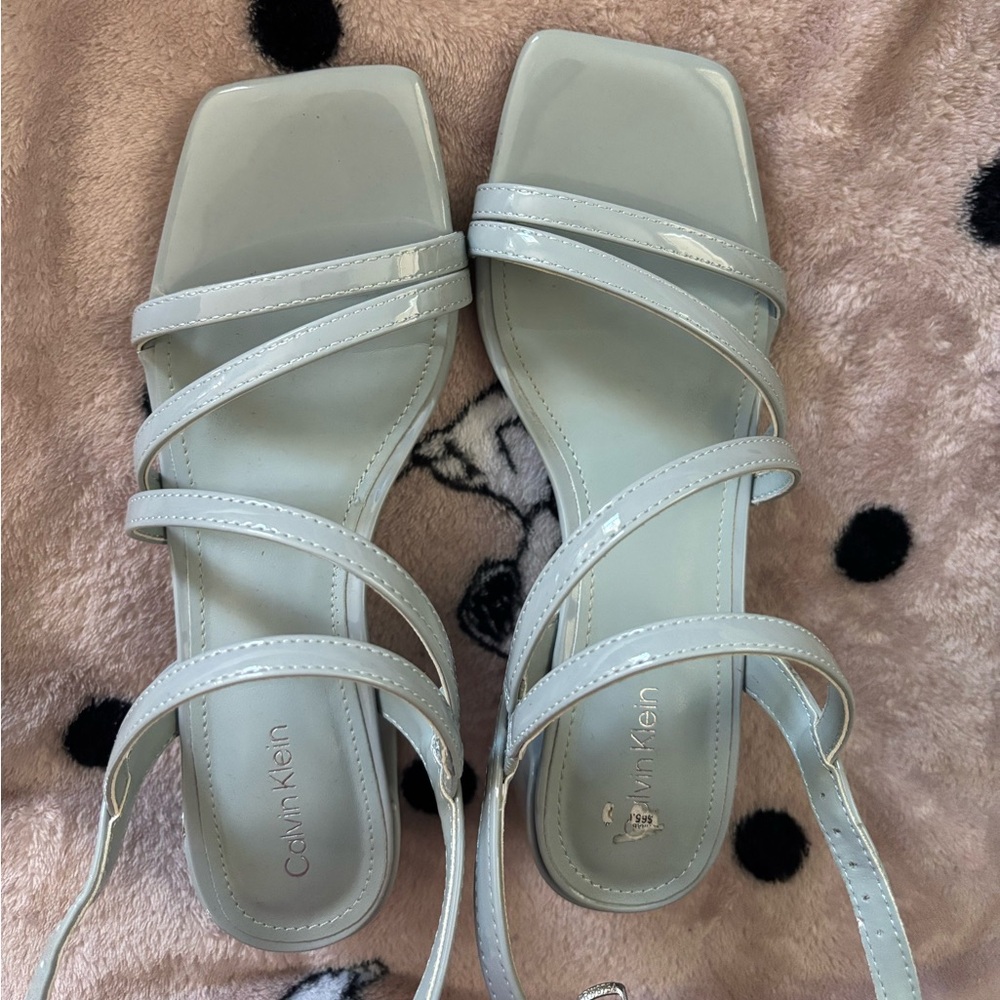 Calvin Klein Women's Sky Blue Strappy Sandals